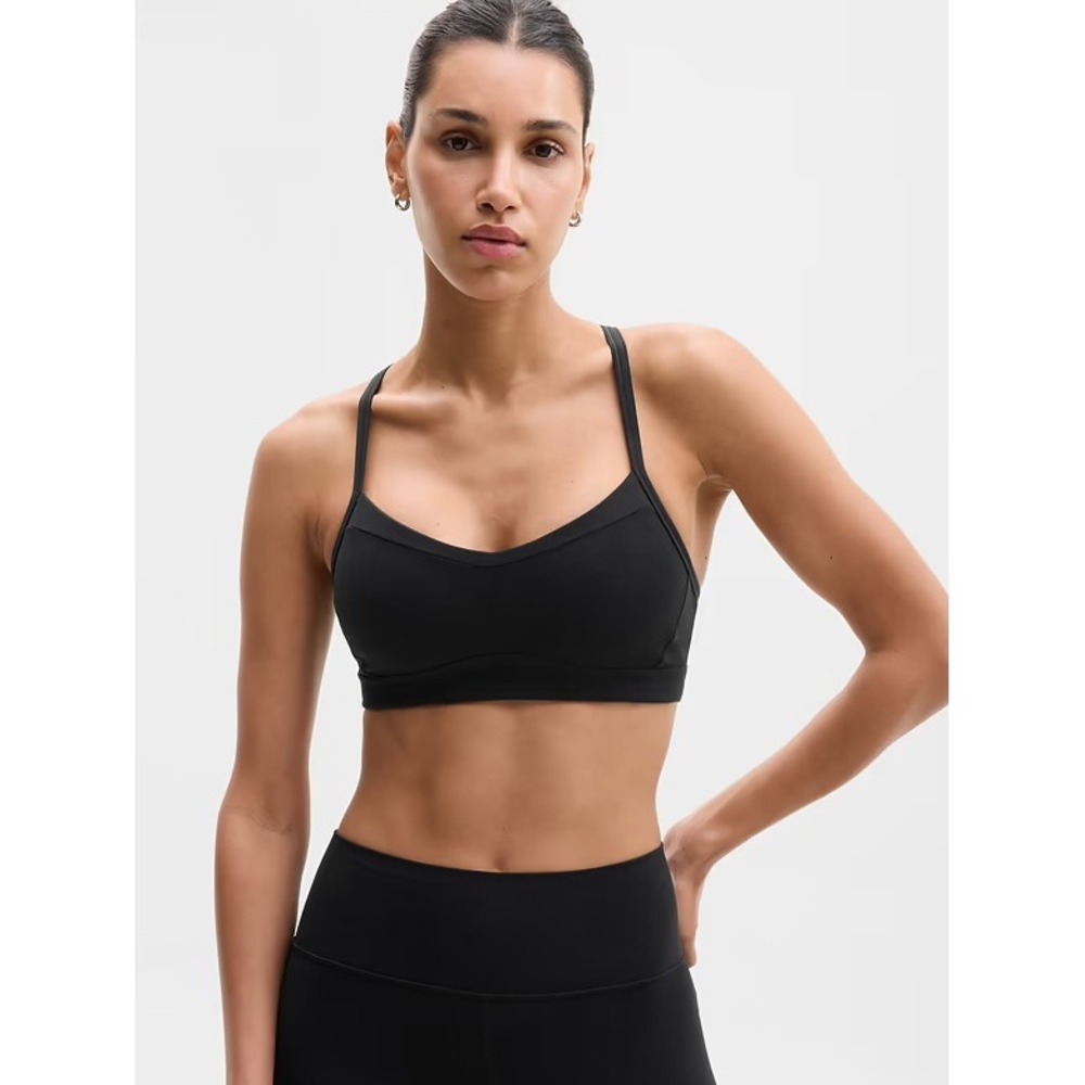 Athleta Vital Bra Black Light Impact Sports Bra XL 819515-00-2-0005